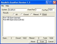 Roadkils Scan Port screenshot